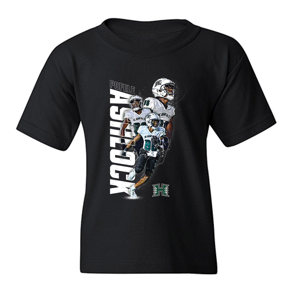 Hawaii - NCAA Football : Pofele Ashlock - Collage Youth T-Shirt-0