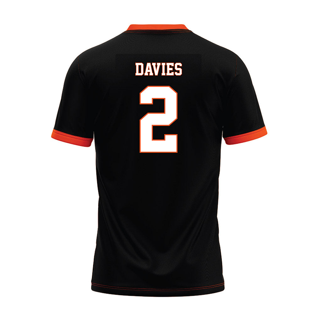 Oklahoma State - NCAA Football : Jaylin Davies - Black Premium Football Jersey-1