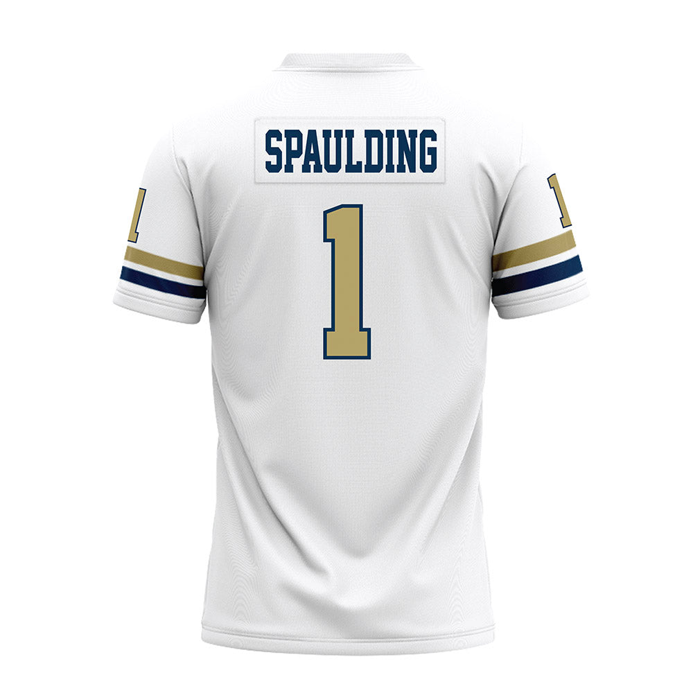 Georgia Tech - NCAA Football : Cayman Spaulding - White Premium Football Jersey-1