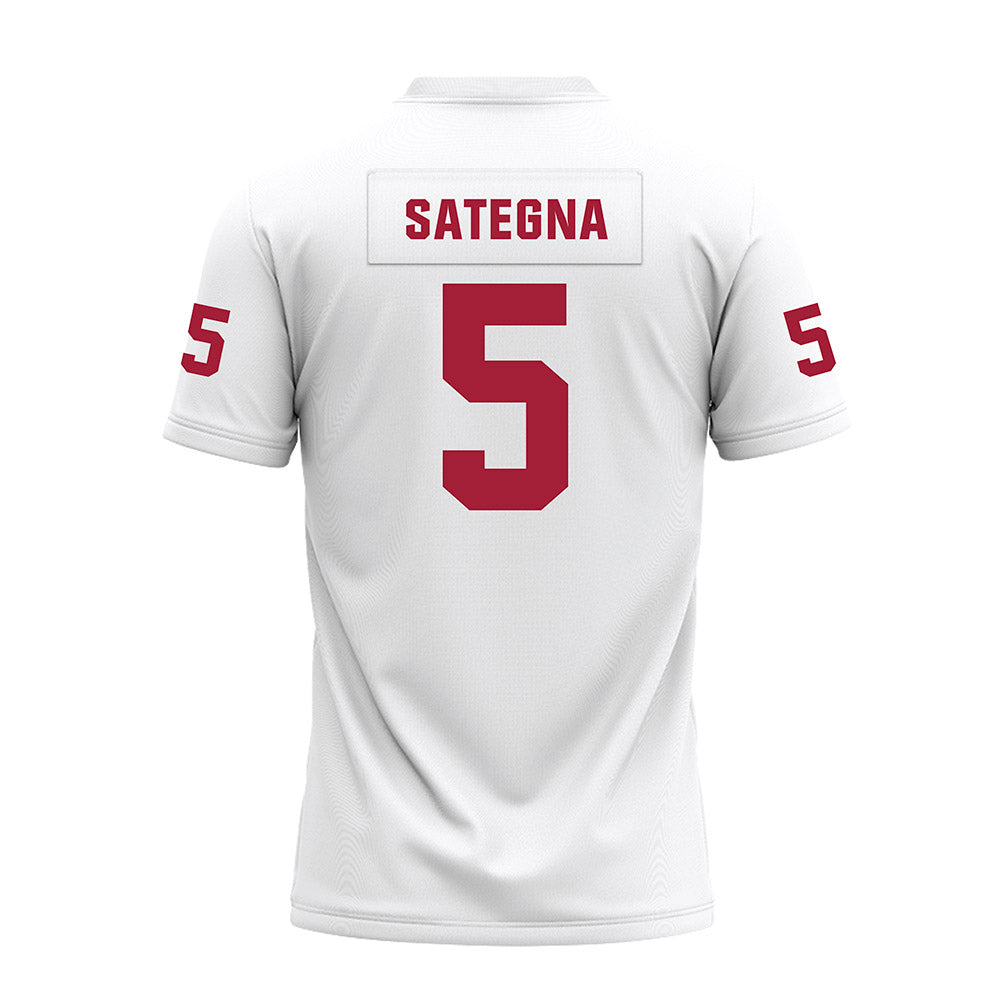 Oklahoma - NCAA Football : Isaiah Sategna - White Premium Football Jersey-1