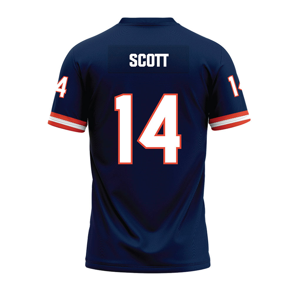 Illinois - NCAA Football : Xavier Scott - Blue Premium Football Jersey-1