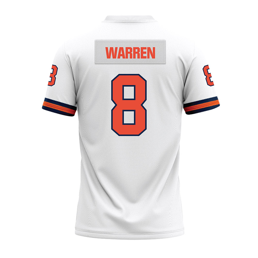 Illinois - NCAA Football : Jeremiah Warren - White Premium Football Jersey-1