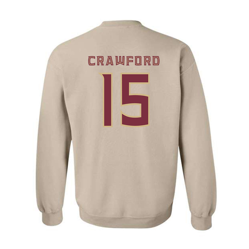 FSU - NCAA Men's Basketball : Jalen Crawford - Replica Shersey Crewneck Sweatshirt-1