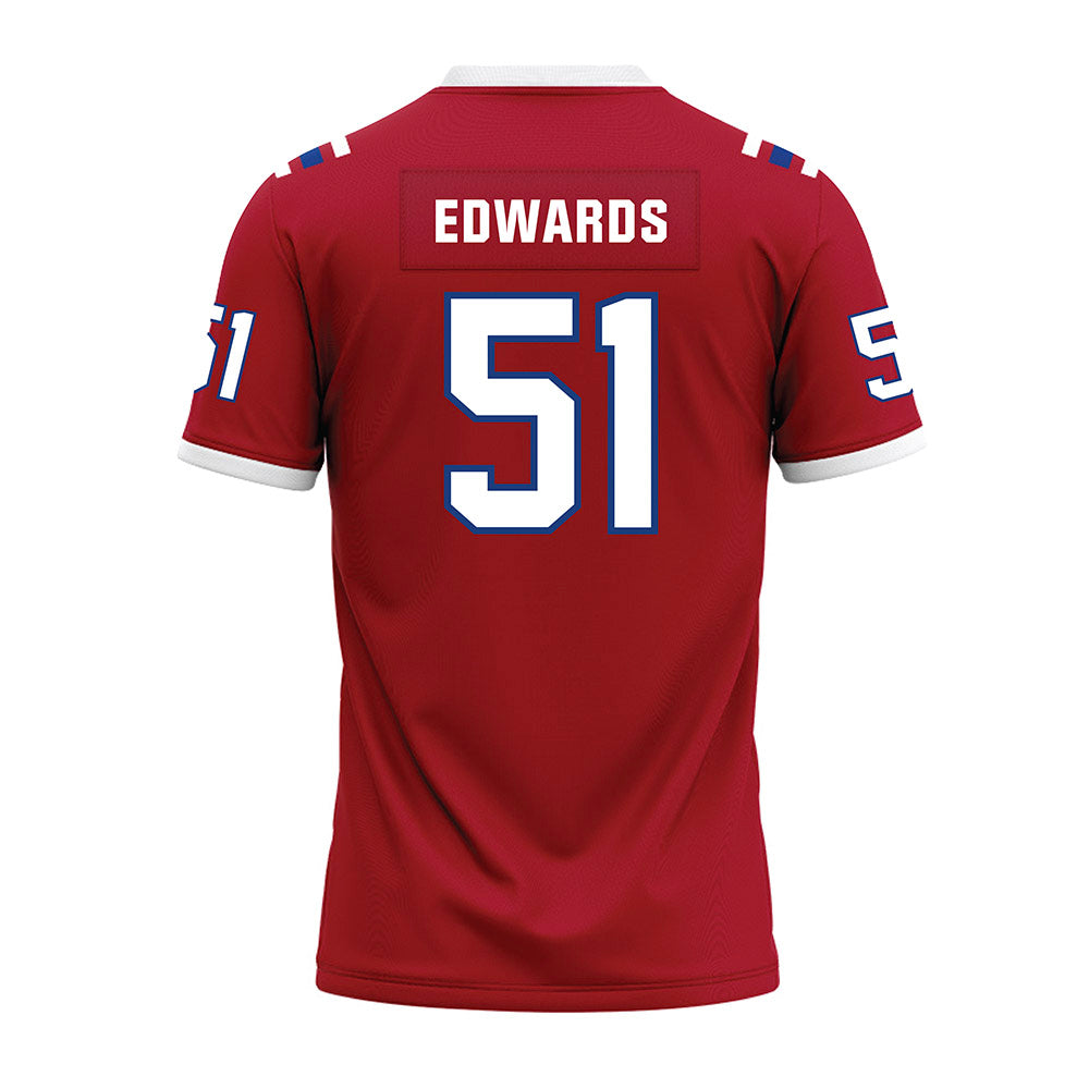 LA Tech - NCAA Football : Amery Edwards - Red Premium Football Jersey-1