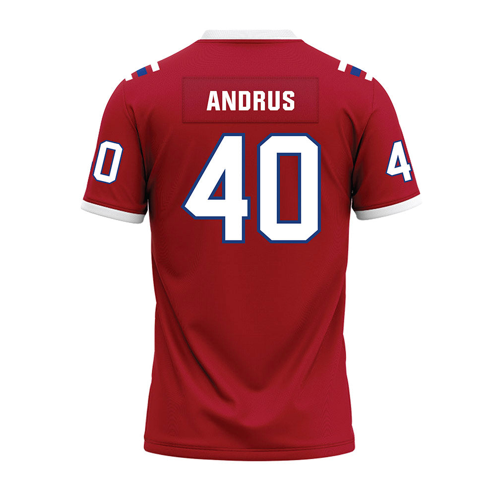 LA Tech - NCAA Football : Kaleb Andrus - Red Premium Football Jersey-1