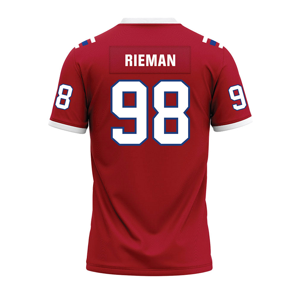 LA Tech - NCAA Football : Donovan Rieman - Red Premium Football Jersey-1