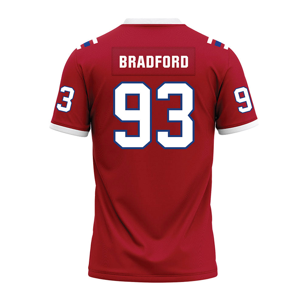 LA Tech - NCAA Football : Jacob Bradford - Red Premium Football Jersey-1