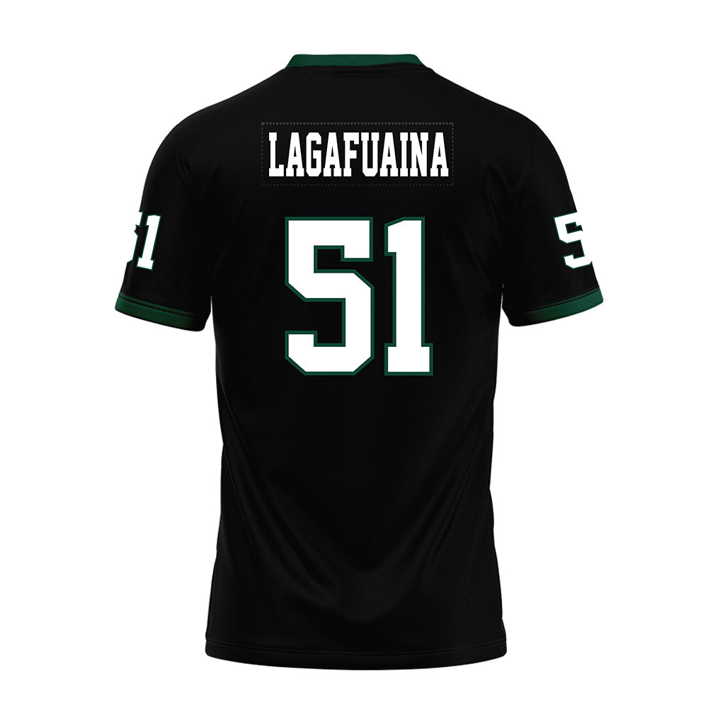 Hawaii - NCAA Football : LesterLaisene Lagafuaina - Black Premium Football Jersey-1