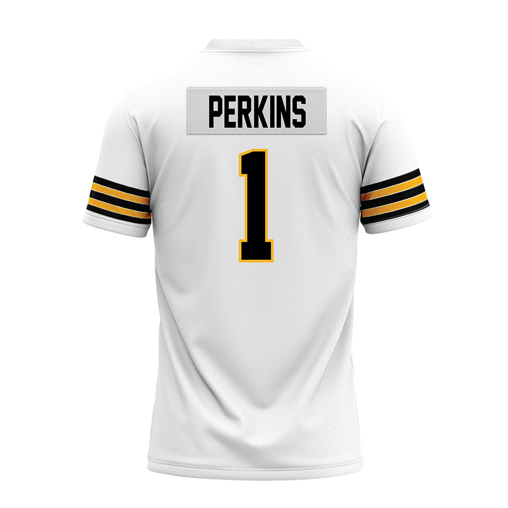 Towson - NCAA Football : Zay Perkins - White Premium Football Jersey-1