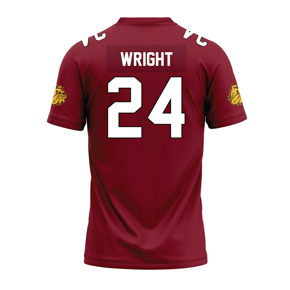 UMN Duluth - NCAA Football : Isaiah Wright - Maroon Premium Football Jersey-1