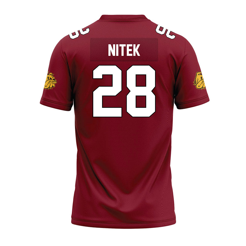 UMN Duluth - NCAA Football : Trent Nitek - Maroon Premium Football Jersey-1