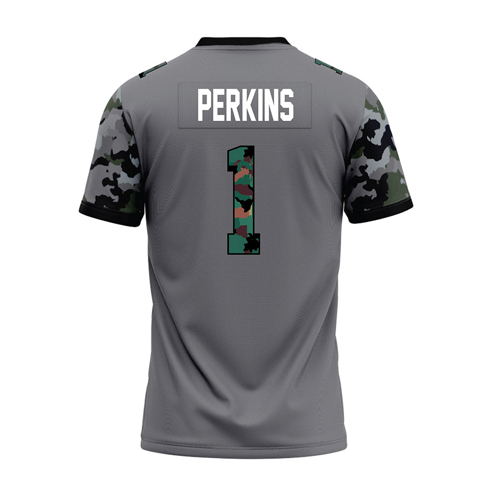 Towson - NCAA Football : Zay Perkins - Dark Grey Premium Football Jersey-1