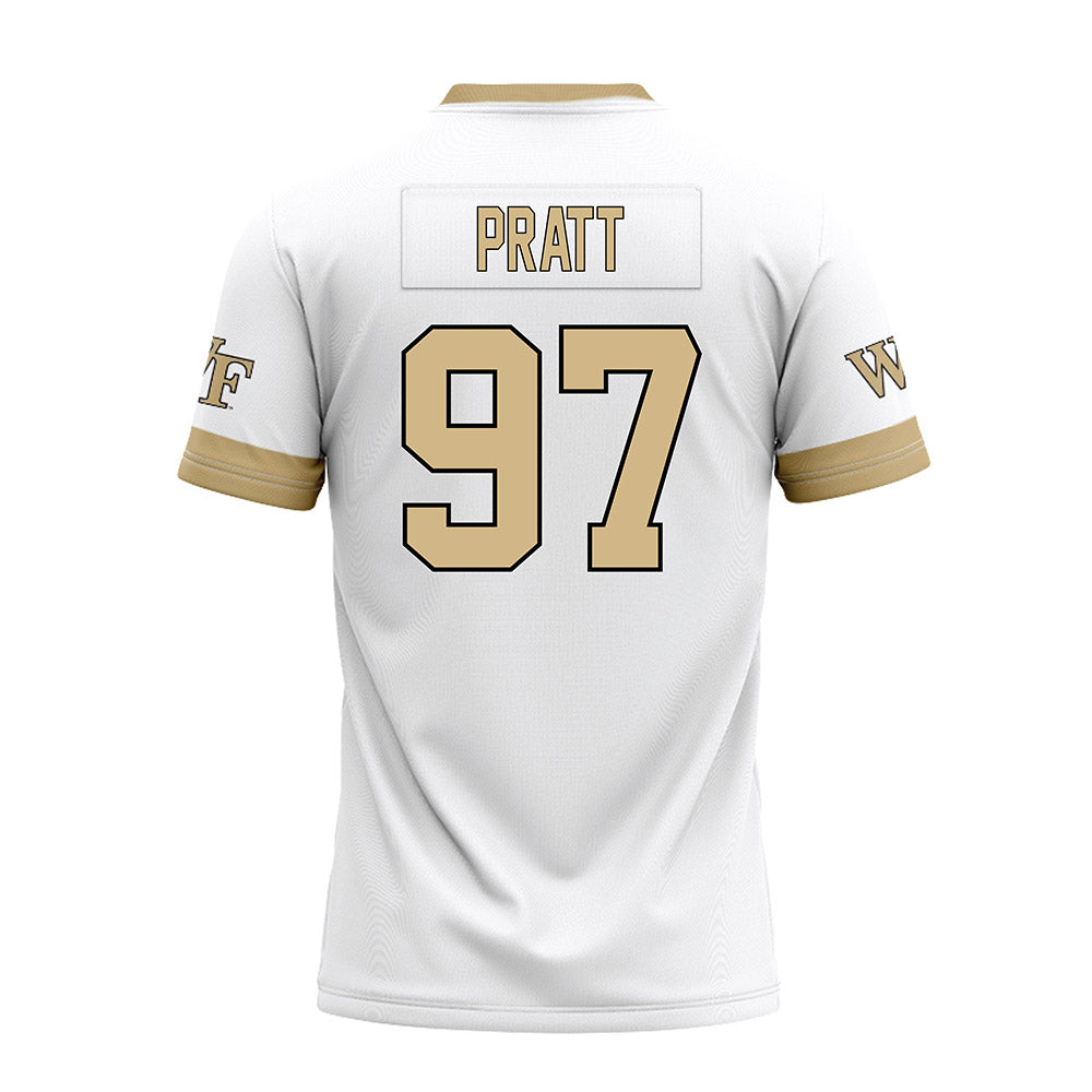 Wake Forest - NCAA Football : Josiah Pratt - White Premium Football Jersey-1