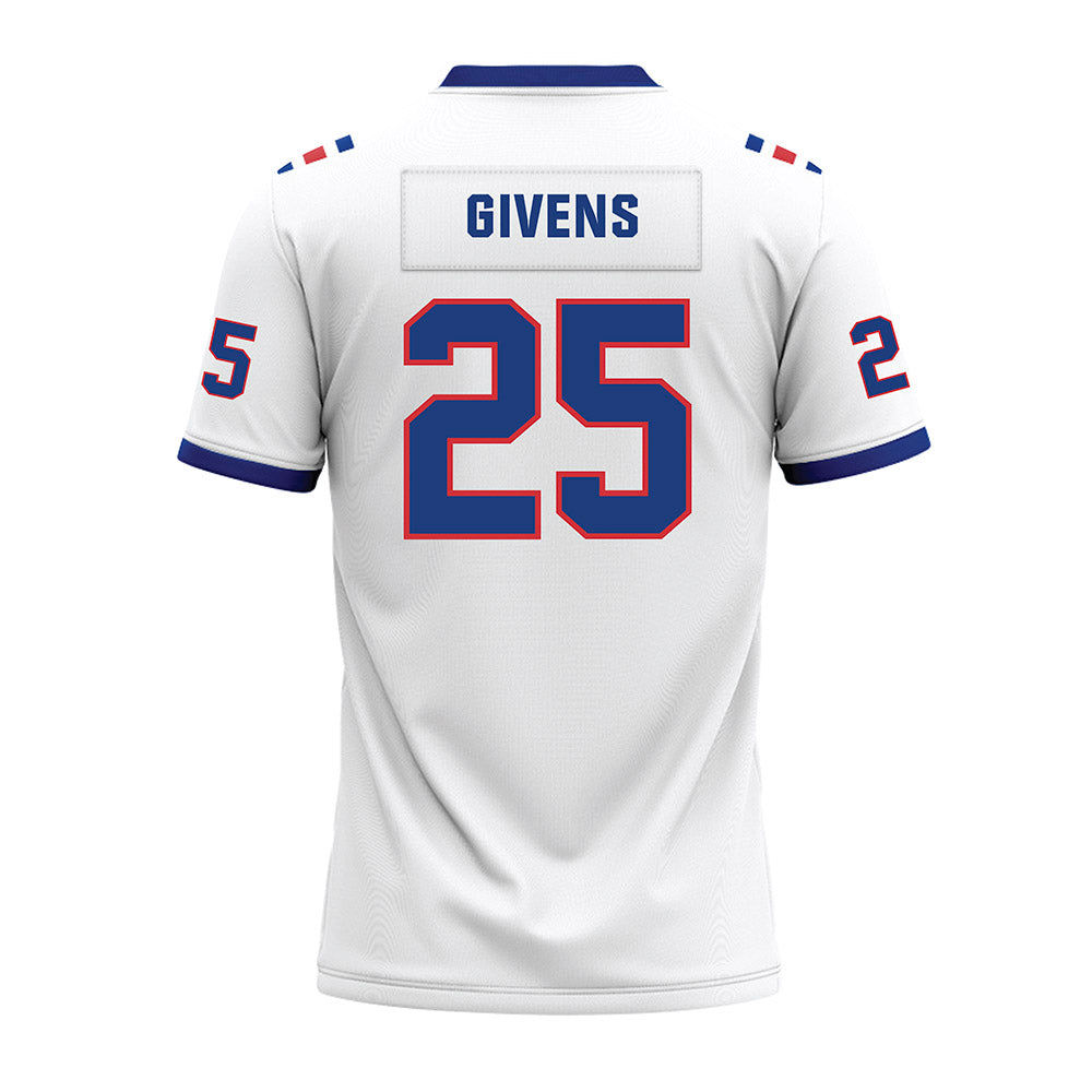 LA Tech - NCAA Football : Amani Givens - White Premium Football Jersey