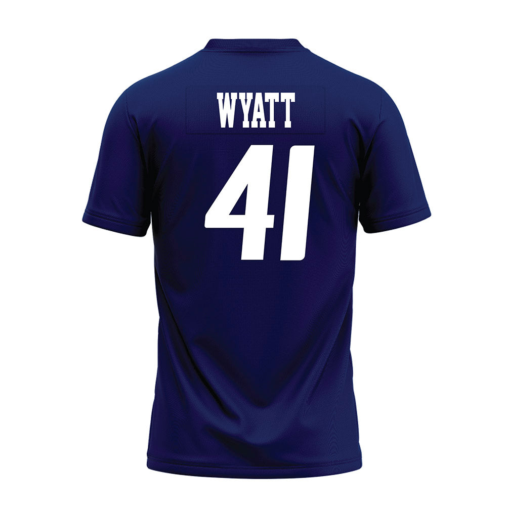Rice - NCAA Football : Plae Wyatt - Navy Blue AAC Premium Football Jersey-1