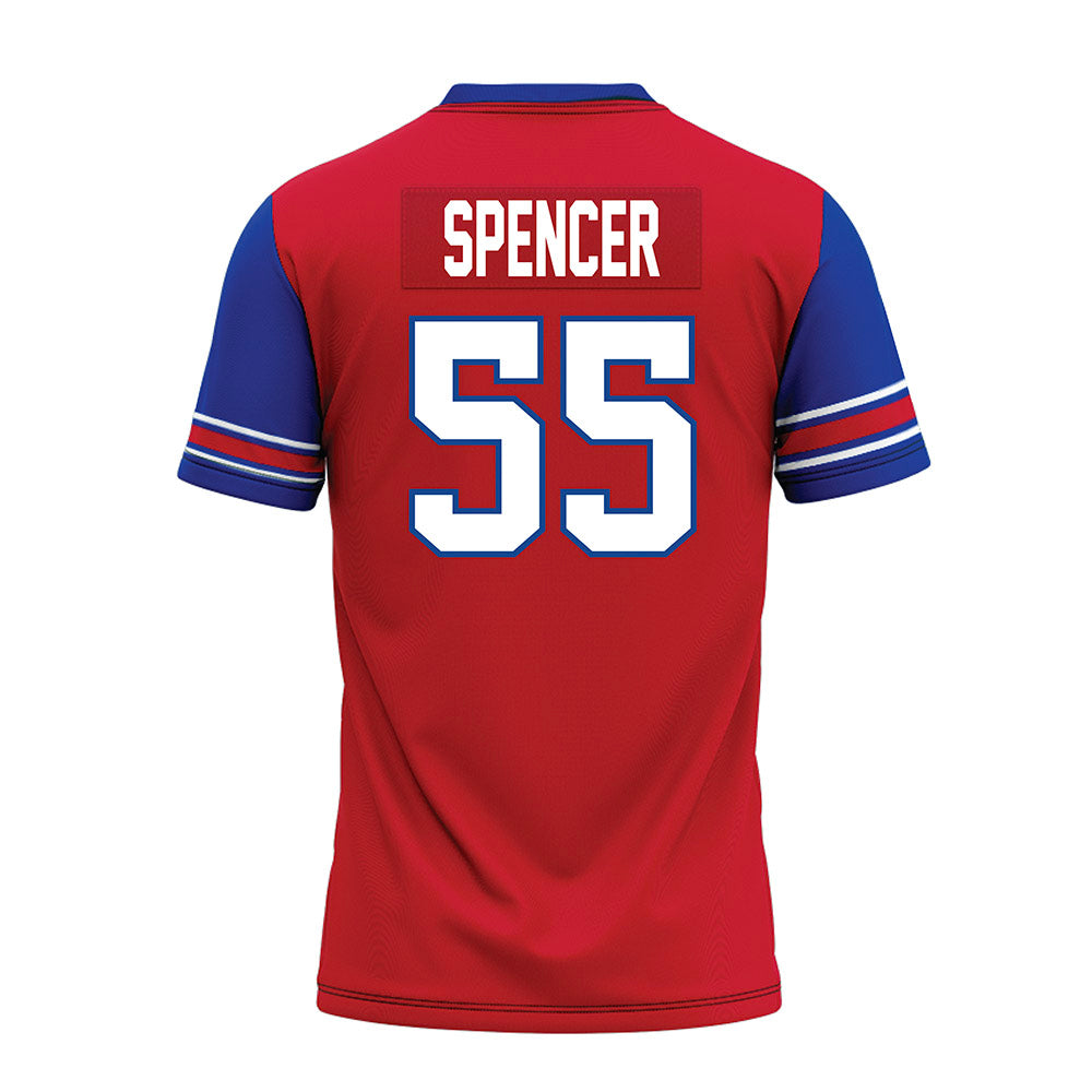 SMU - NCAA Football : Woo Spencer - Red Premium Football Jersey-1