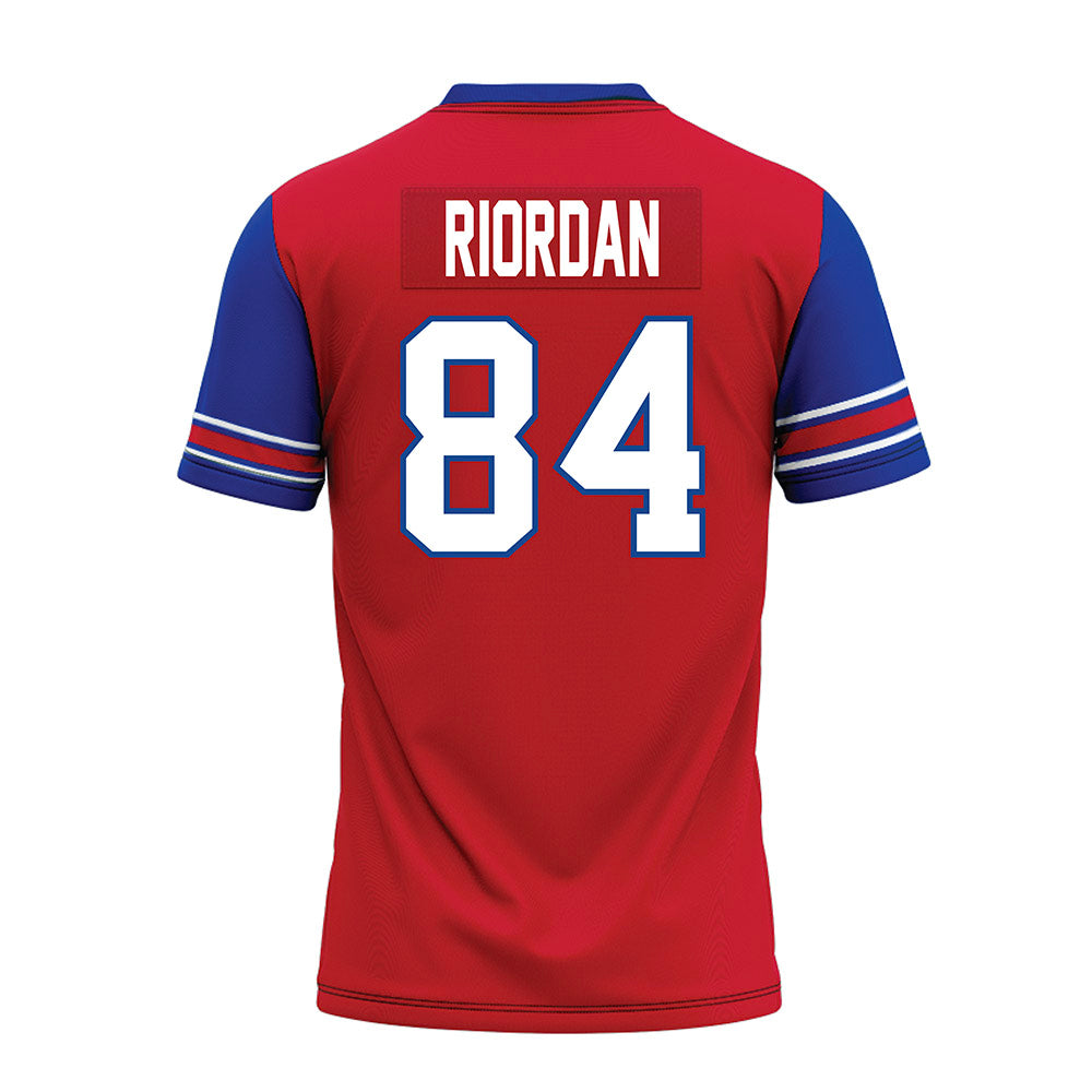 SMU - NCAA Football : Tripp Riordan - Red Premium Football Jersey-1