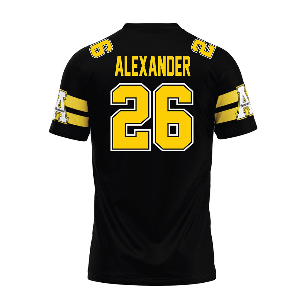 App State - NCAA Football : Khamani Alexander - Black Premium Football Jersey-1