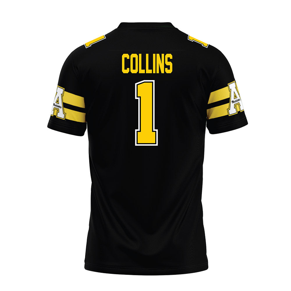 App State - NCAA Football : Shawn Collins - Black Premium Football Jersey-1