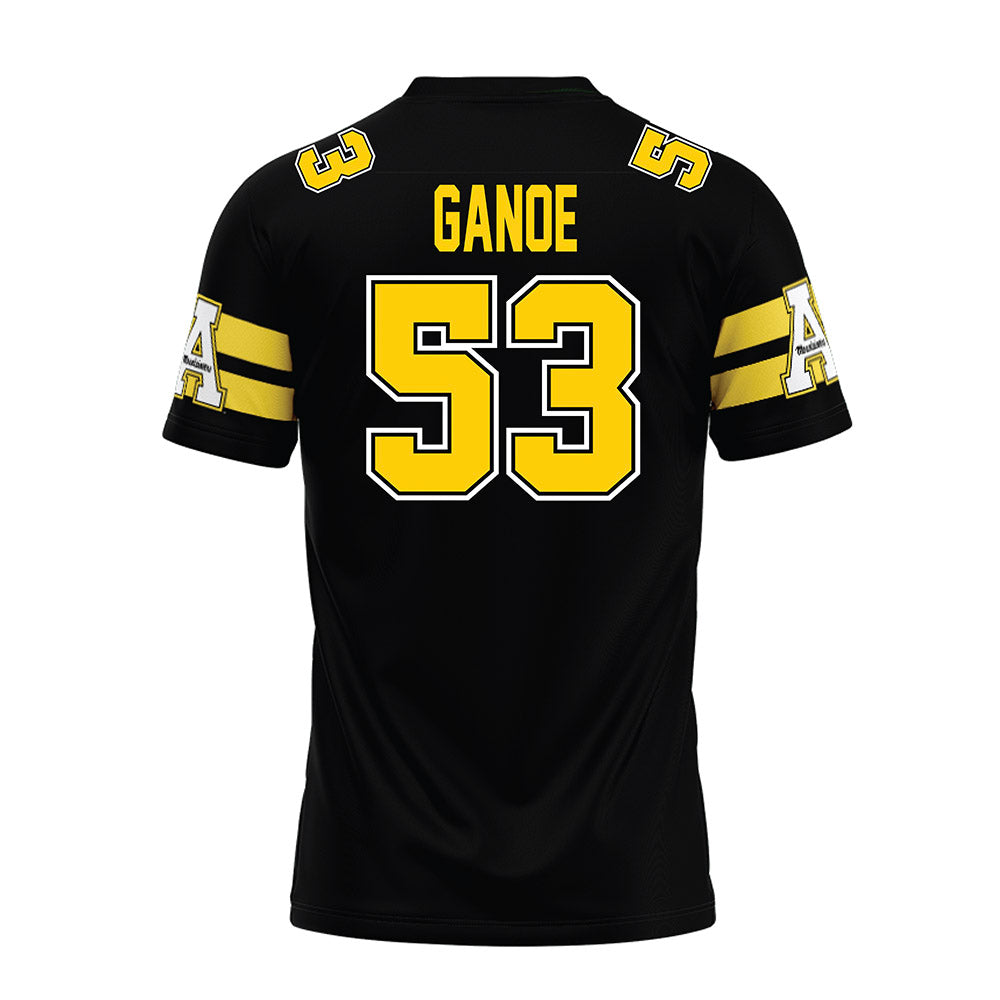 App State - NCAA Football : Jake Ganoe - Black Premium Football Jersey