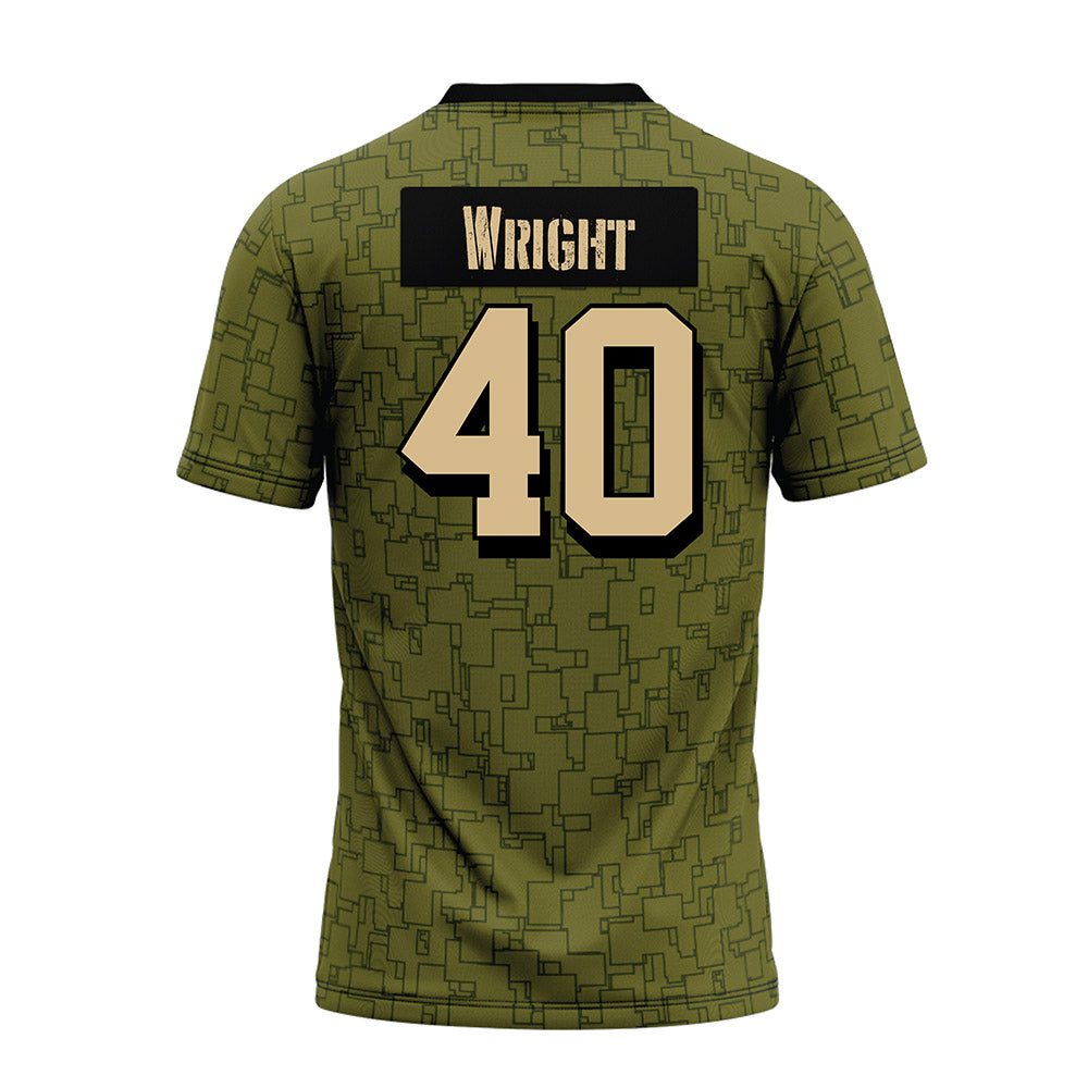 Hawaii - NCAA Football : Jeremiah Wright - Green Camo Premium Football Jersey-1