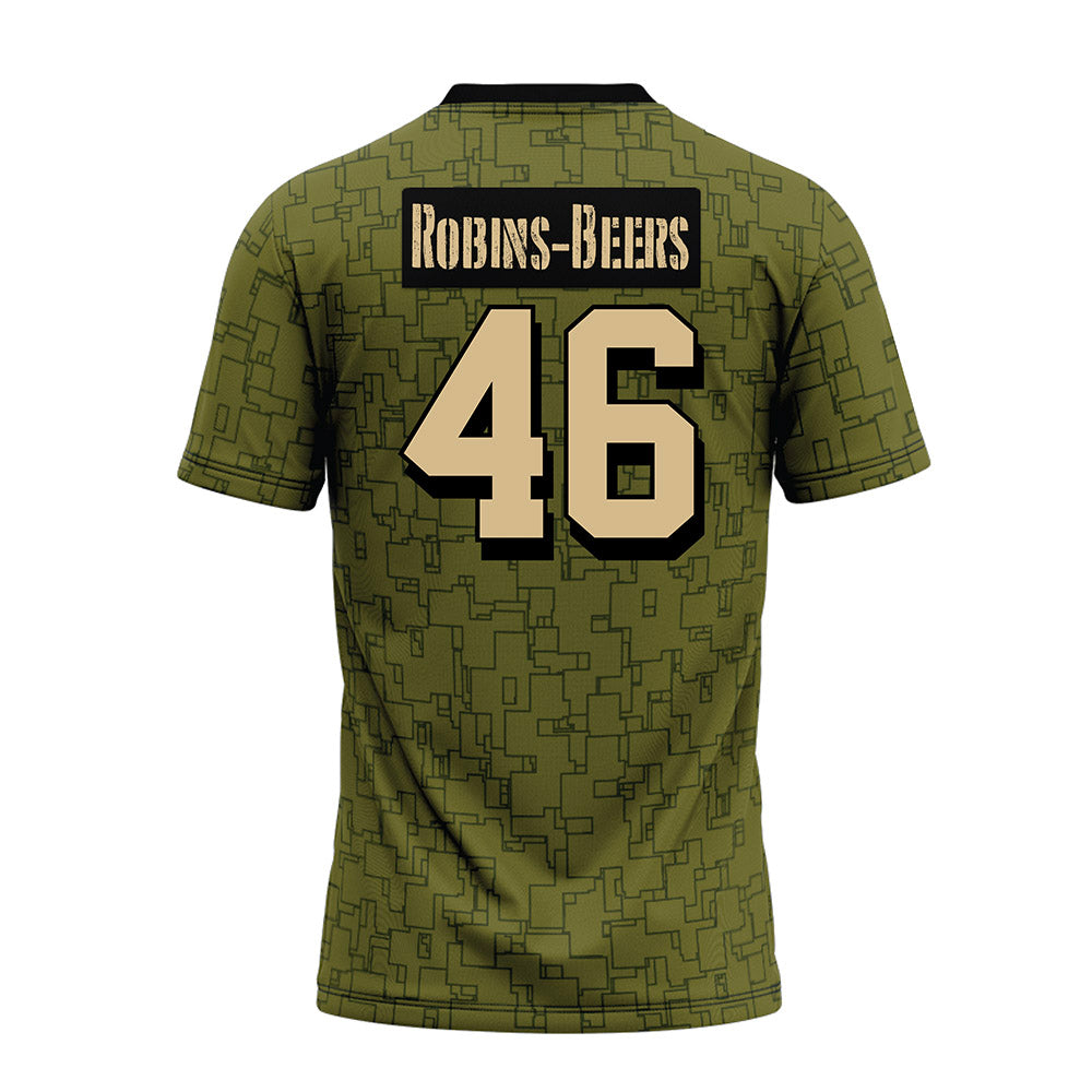 Hawaii - NCAA Football : Kellen Robins-Beers - Green Camo Premium Football Jersey-1