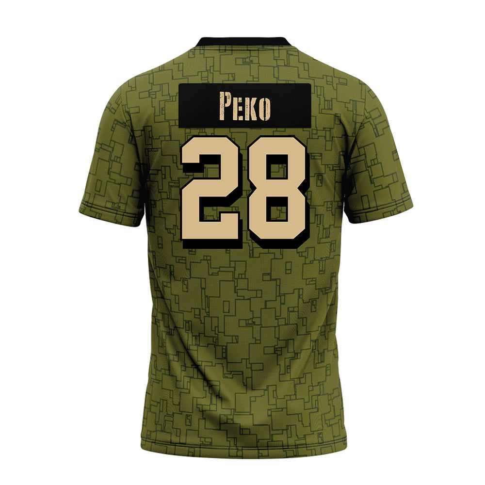 Hawaii - NCAA Football : Vaifanua Peko - Green Camo Premium Football Jersey-1
