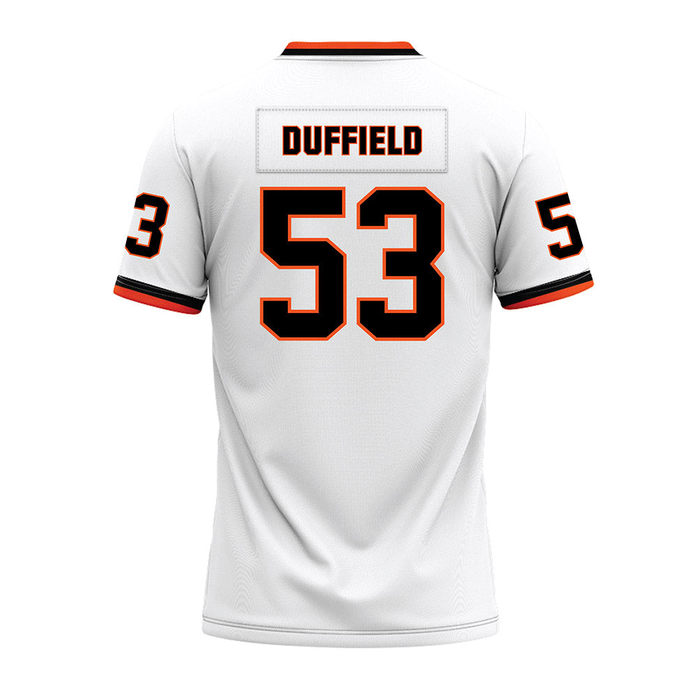 Oklahoma State - NCAA Football : Jaxson Duffield - White Premium Football Jersey-1