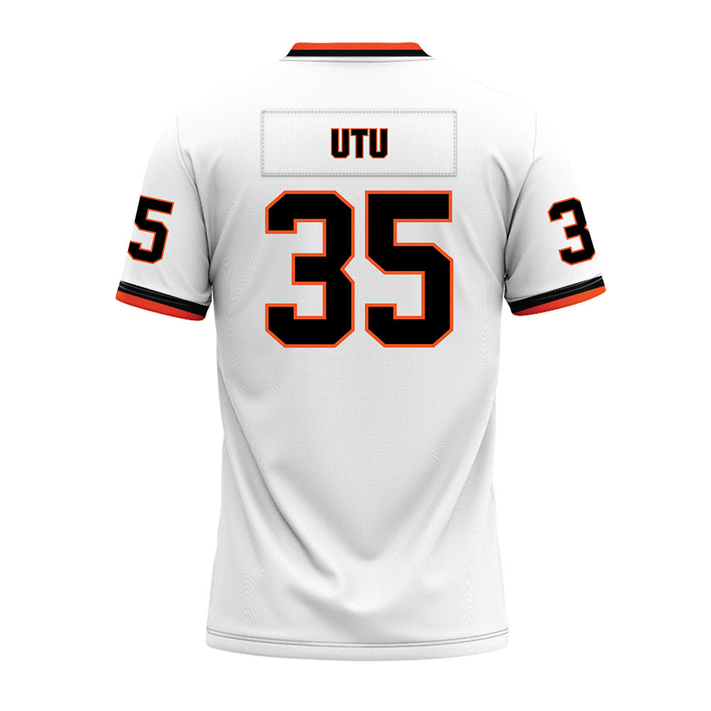 Oklahoma State - NCAA Football : Poasa Utu - White Premium Football Jersey