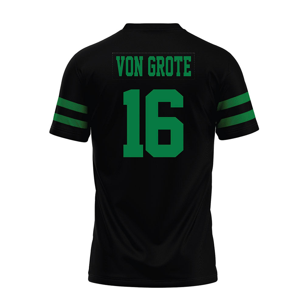 North Texas - NCAA Football : Thomas Von Grote - Black Premium Football Jersey