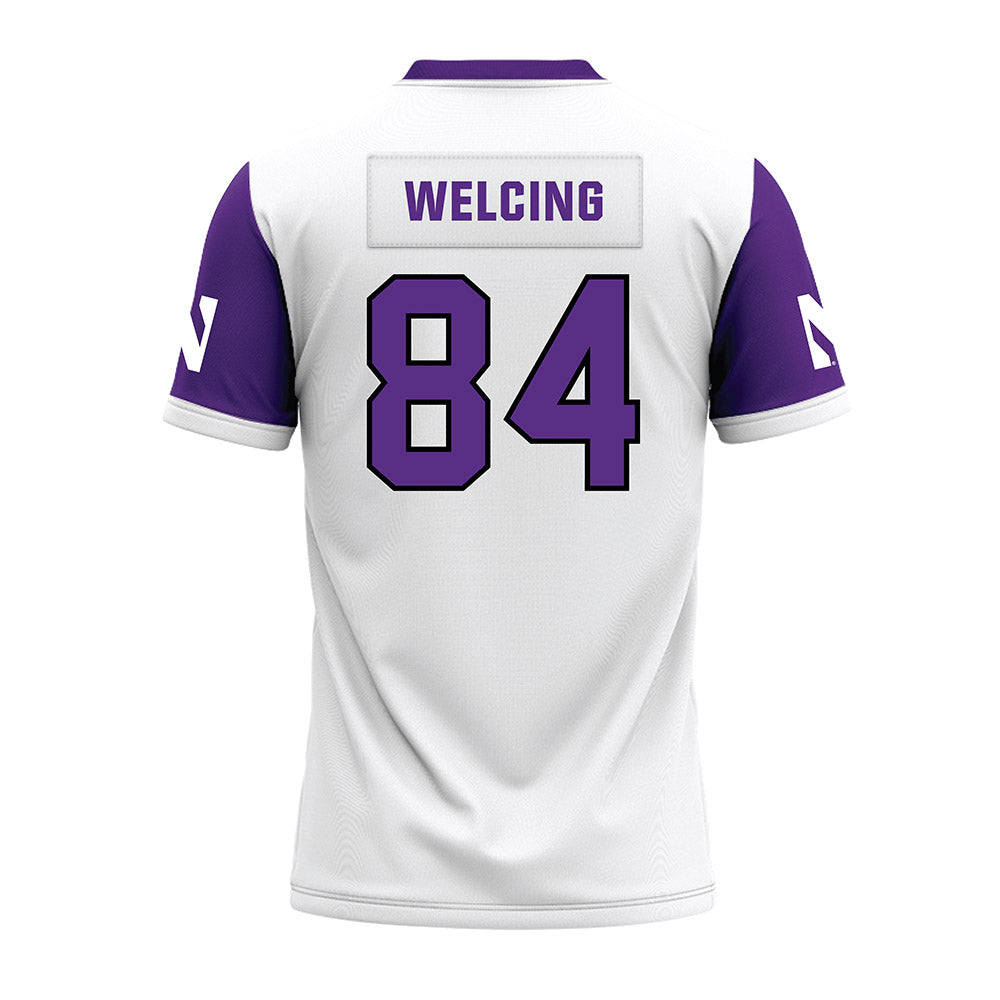 Northwestern - NCAA Football : Hunter Welcing - White Premium Football Jersey-1