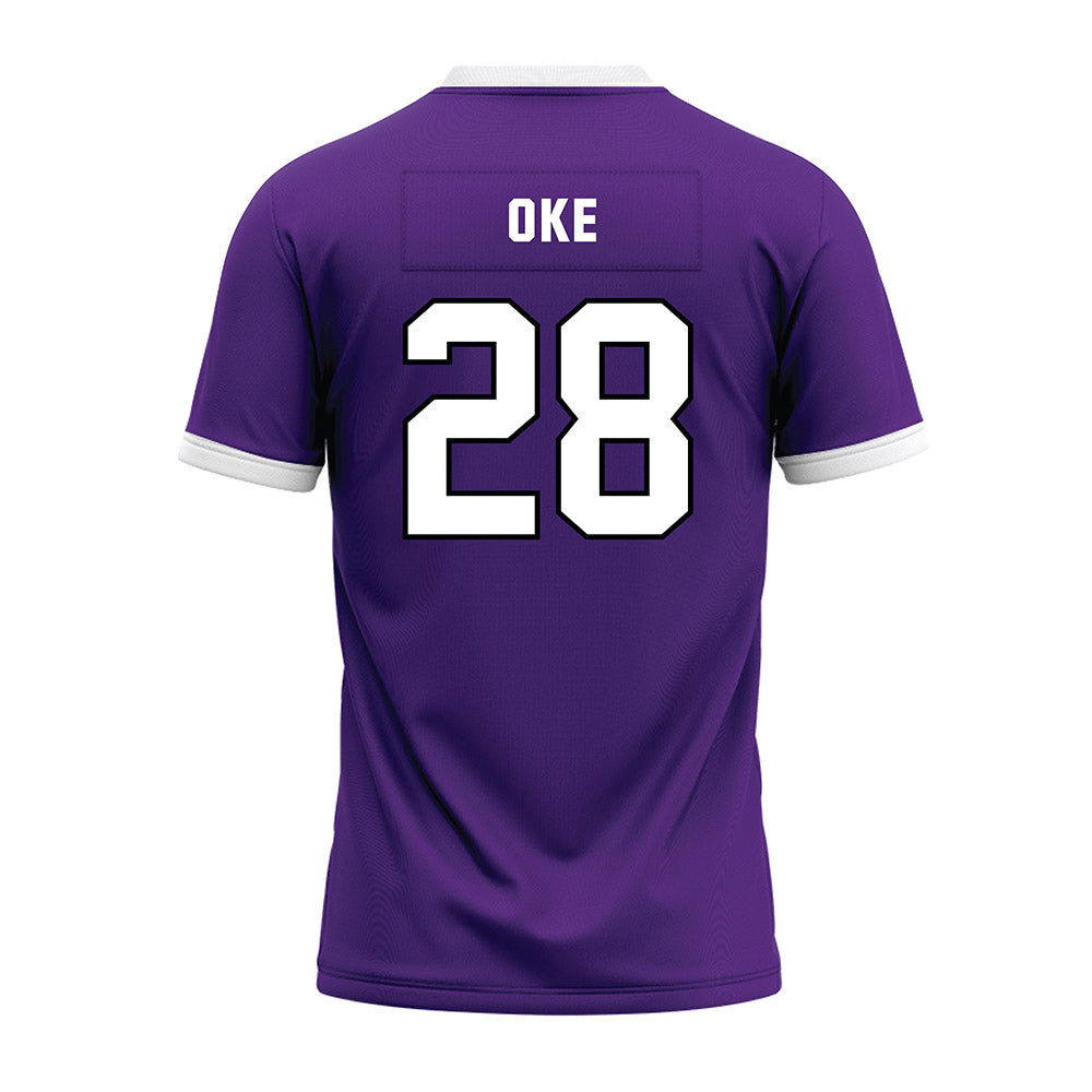 Northwestern - NCAA Football : Timi Oke - Purple Premium Football Jersey-1