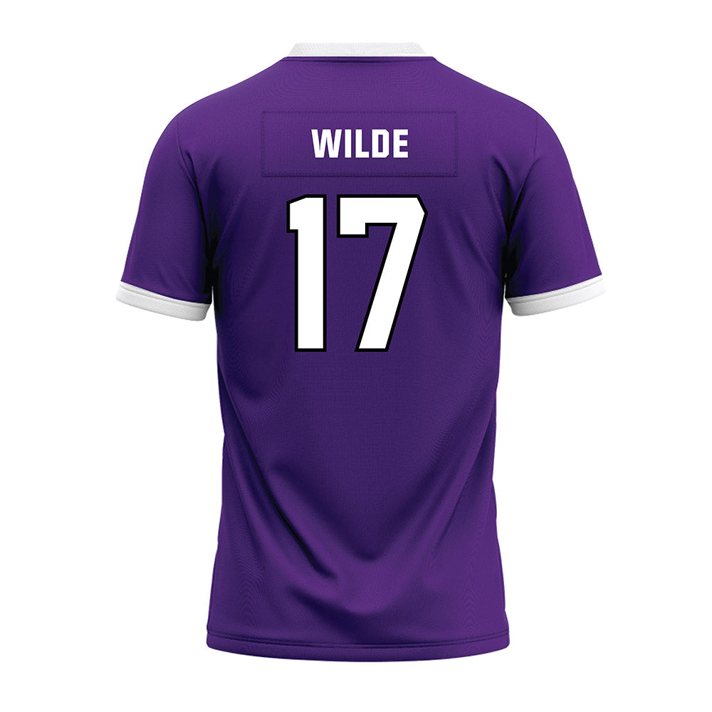 Northwestern - NCAA Football : Griffin Wilde - Purple Premium Football Jersey-1