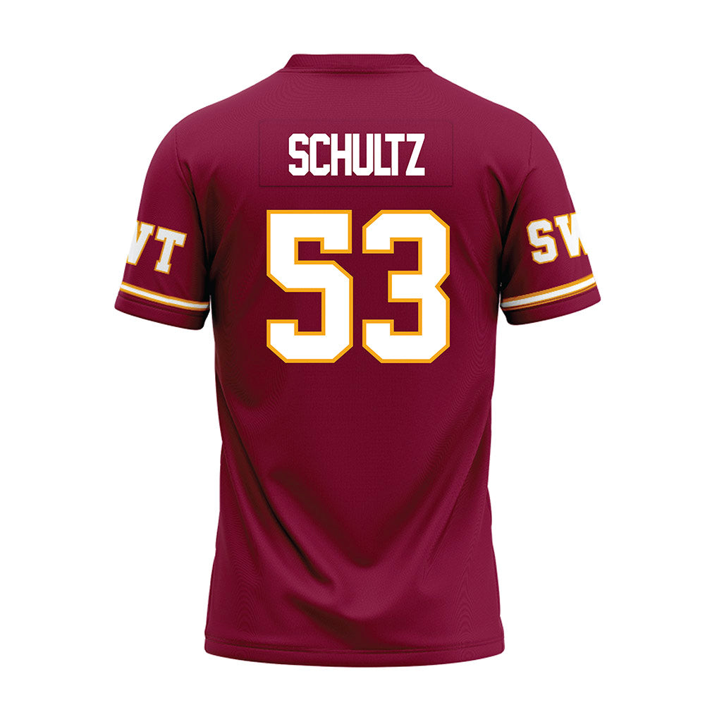 Texas State - NCAA Football : Cam Schultz - Maroon Premium Football Jersey-1