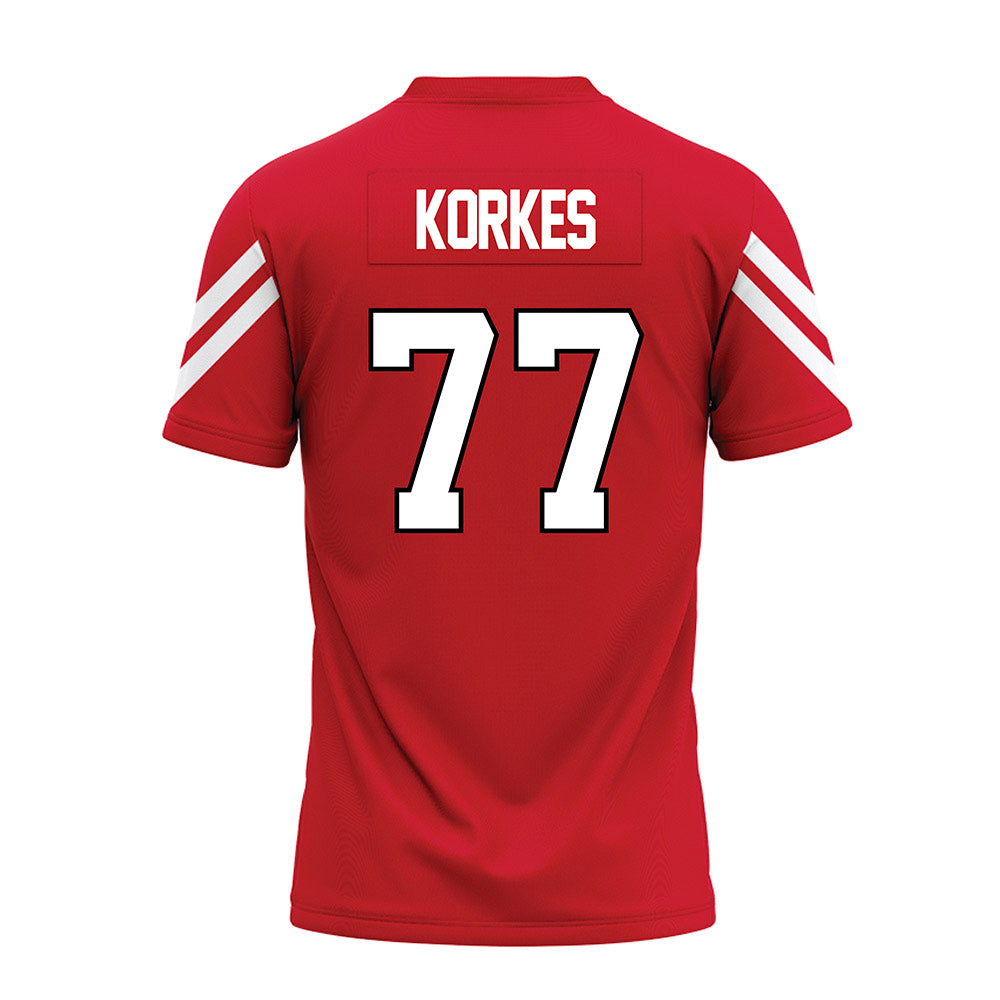 Marist - NCAA Football : Ethan Korkes - Red Premium Football Jersey-1