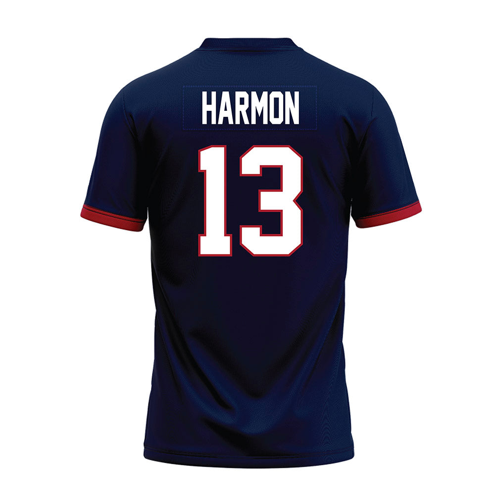 Liberty - NCAA Football : Damond Harmon - Navy Premium Football Jersey-1