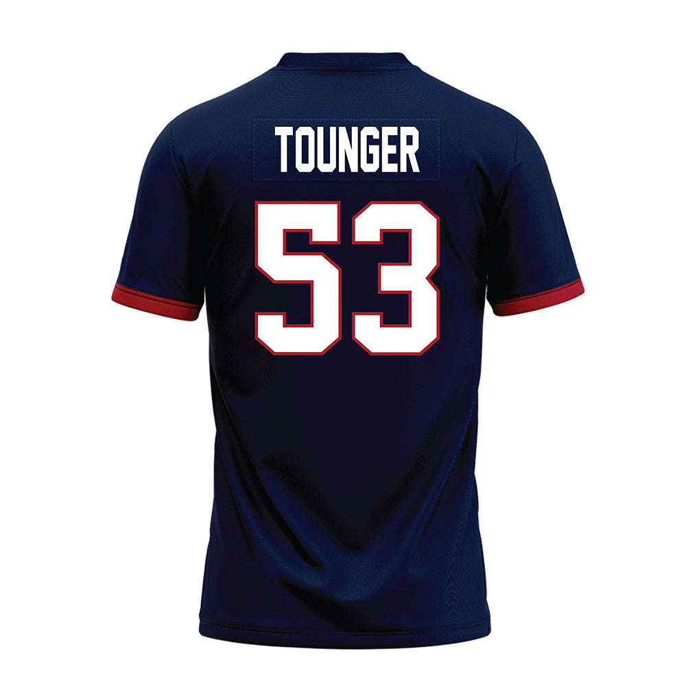 Liberty - NCAA Football : Nikodemus Tounger - Navy Premium Football Jersey-1