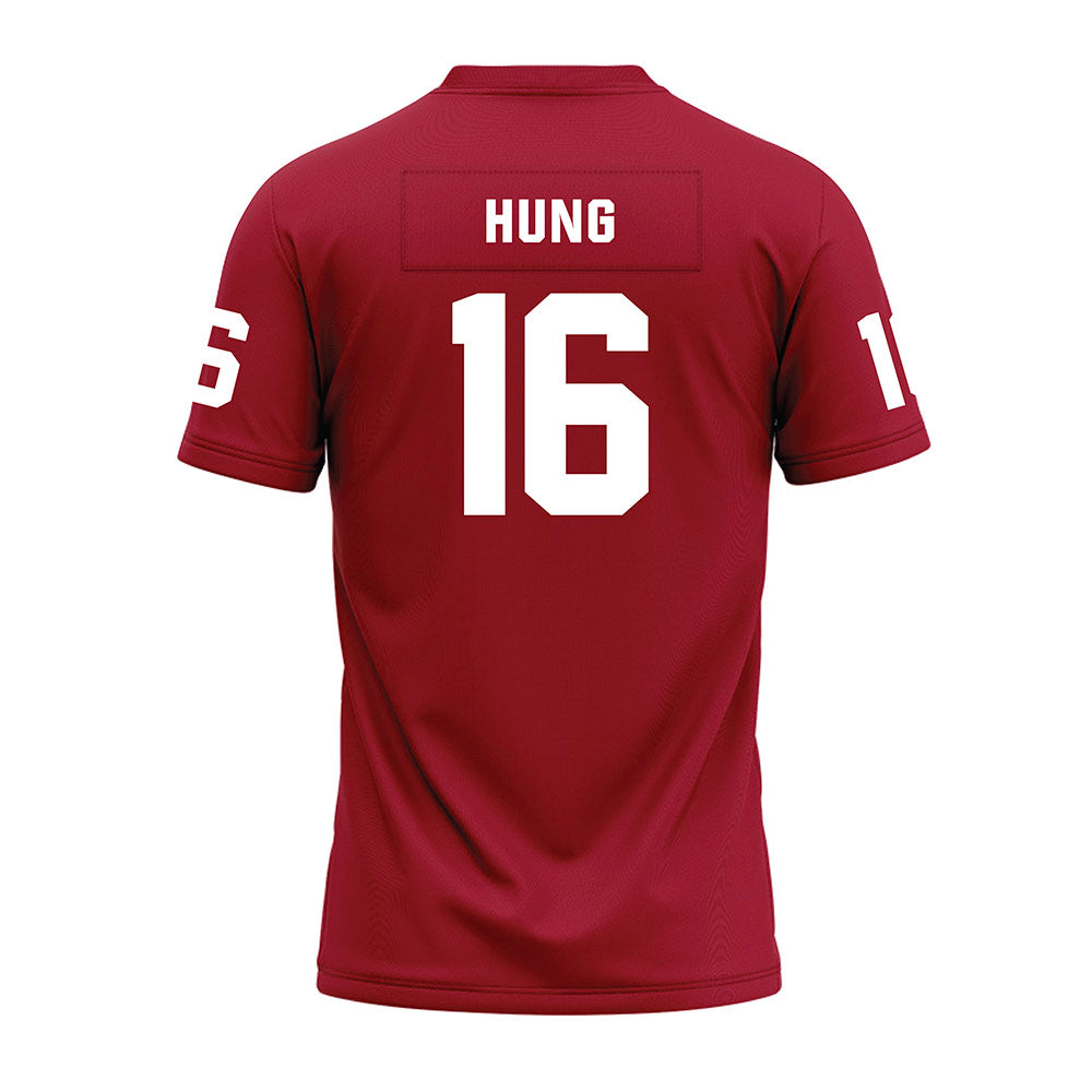 WSU - NCAA Football : Isaiah Hung - Cardinal Premium Football Jersey-1