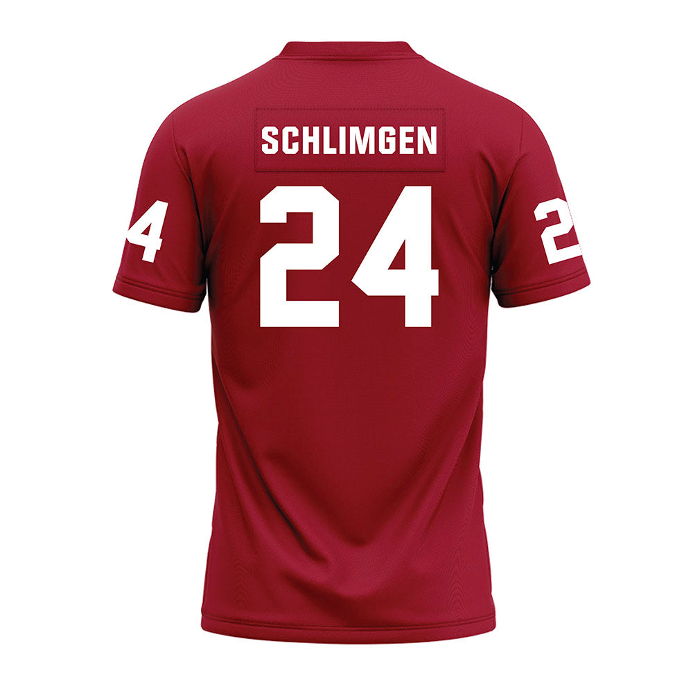 WSU - NCAA Football : Sullivan Schlimgen - Cardinal Premium Football Jersey-1