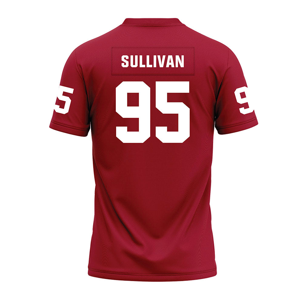 WSU - NCAA Football : Connor Sullivan - Cardinal Premium Football Jersey-1