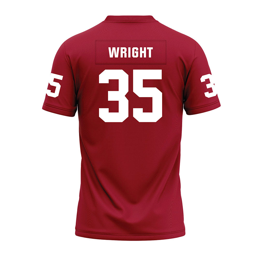 WSU - NCAA Football : Erimus Wright - Cardinal Premium Football Jersey-1