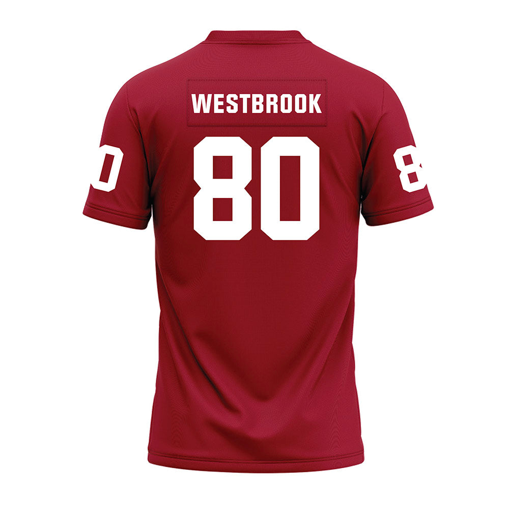 WSU - NCAA Football : Noah Westbrook - Cardinal Premium Football Jersey-1