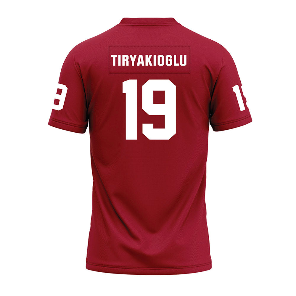 WSU - NCAA Football : Jake Tiryakioglu - Cardinal Premium Football Jersey-1
