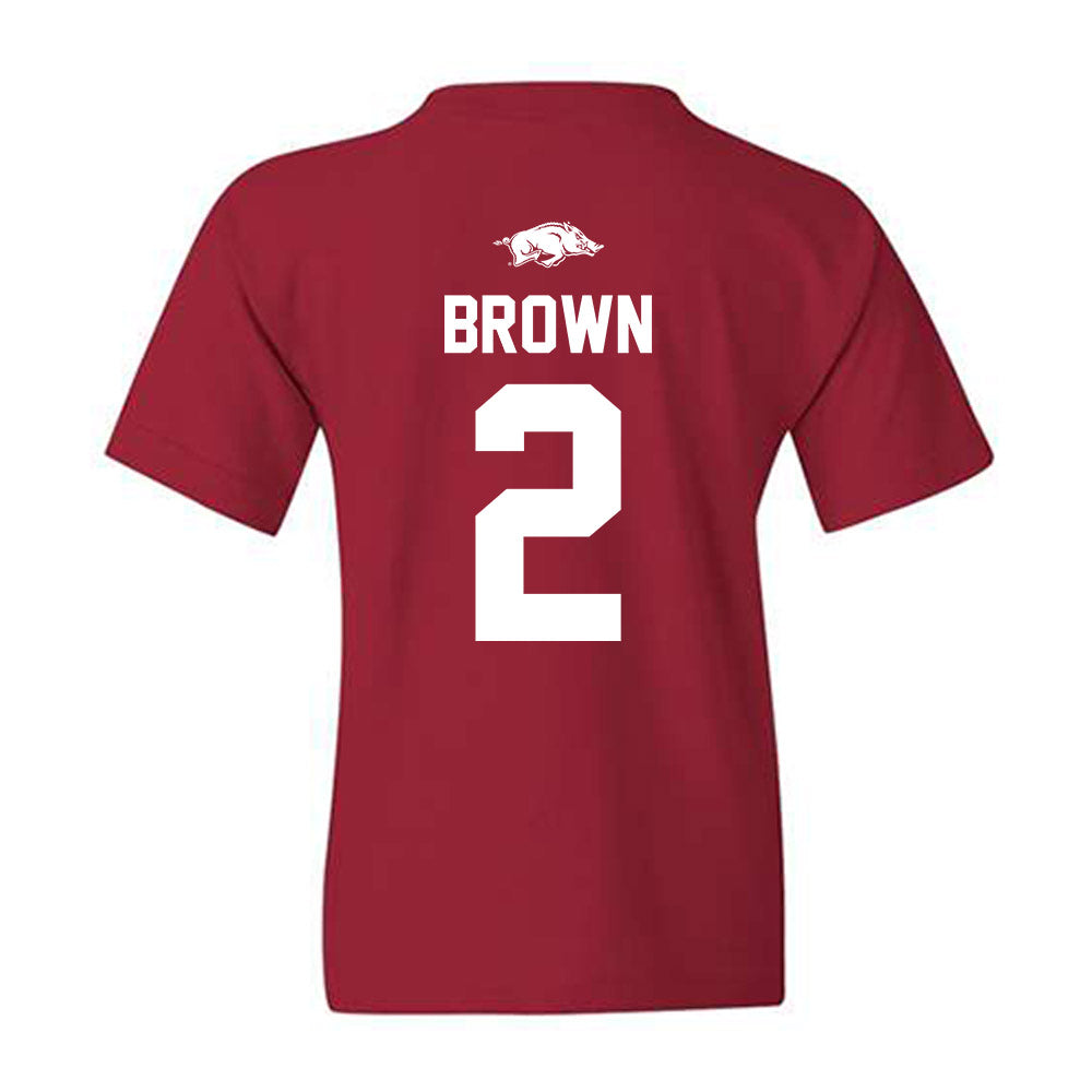 Arkansas - NCAA Men's Basketball : Amere Brown - Classic Shersey Youth T-Shirt-1