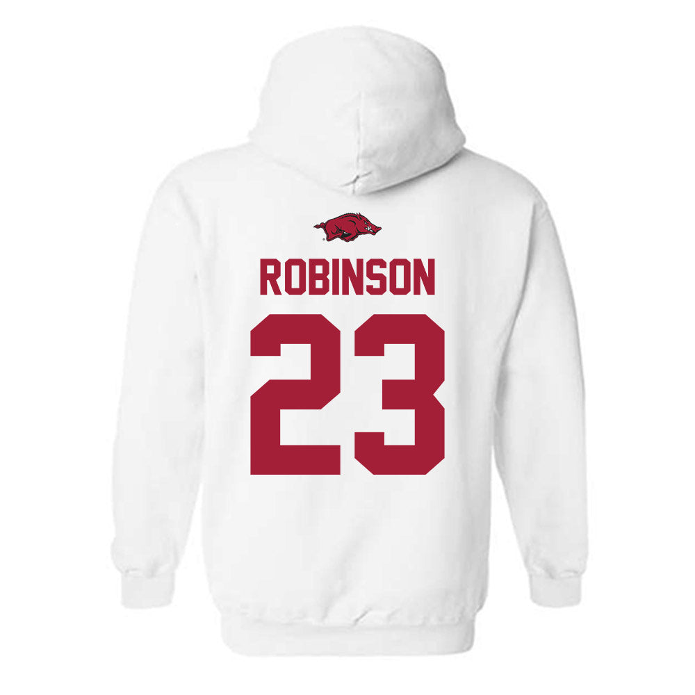 Arkansas - NCAA Women's Basketball : Emily Robinson - Classic Shersey Hooded Sweatshirt-1