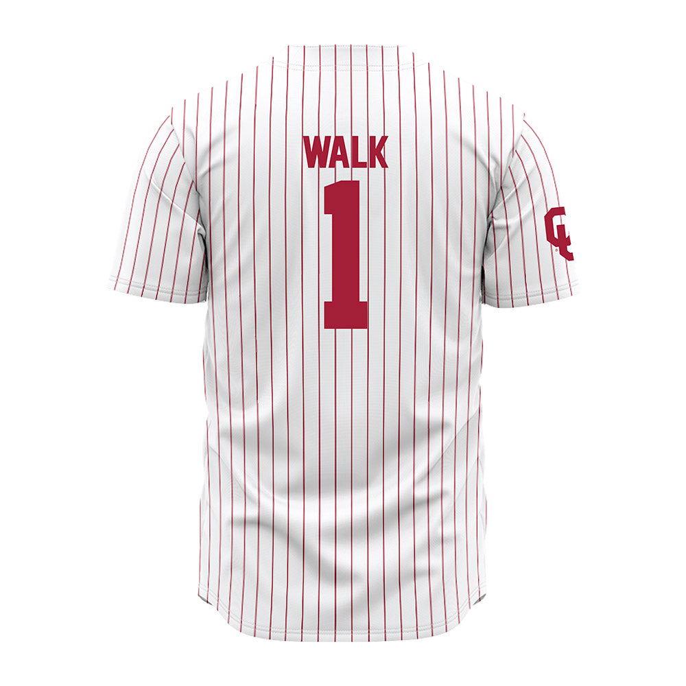 Oklahoma - NCAA Baseball : Jason Walk - Pinstripe Jersey-1
