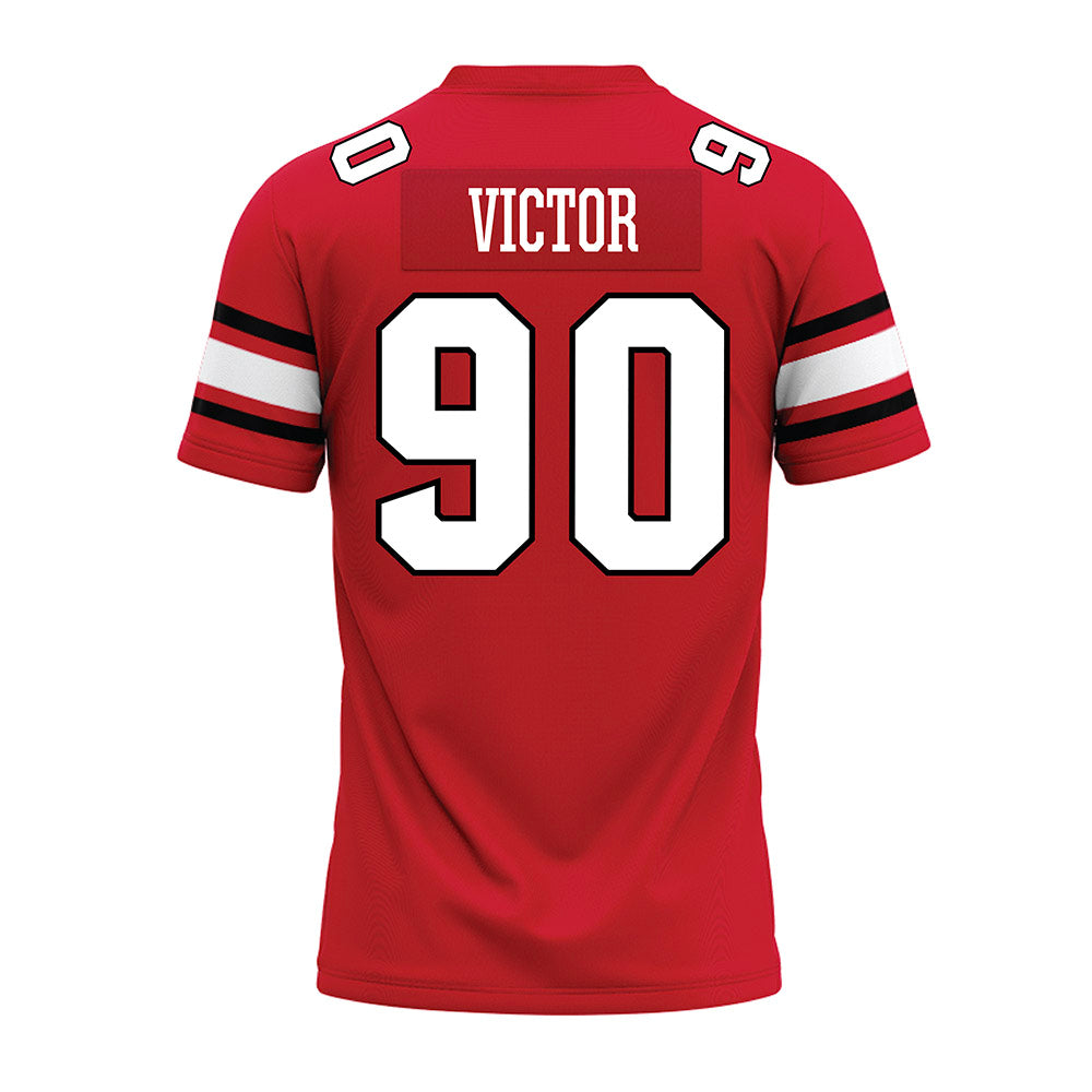 NC State - NCAA Football : Josiah Victor - Red Premium Football Jersey-1