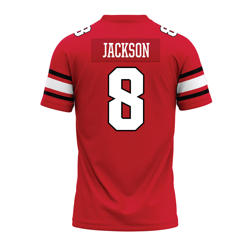 NC State - NCAA Football : Keenan Jackson - Red Premium Football Jersey-1