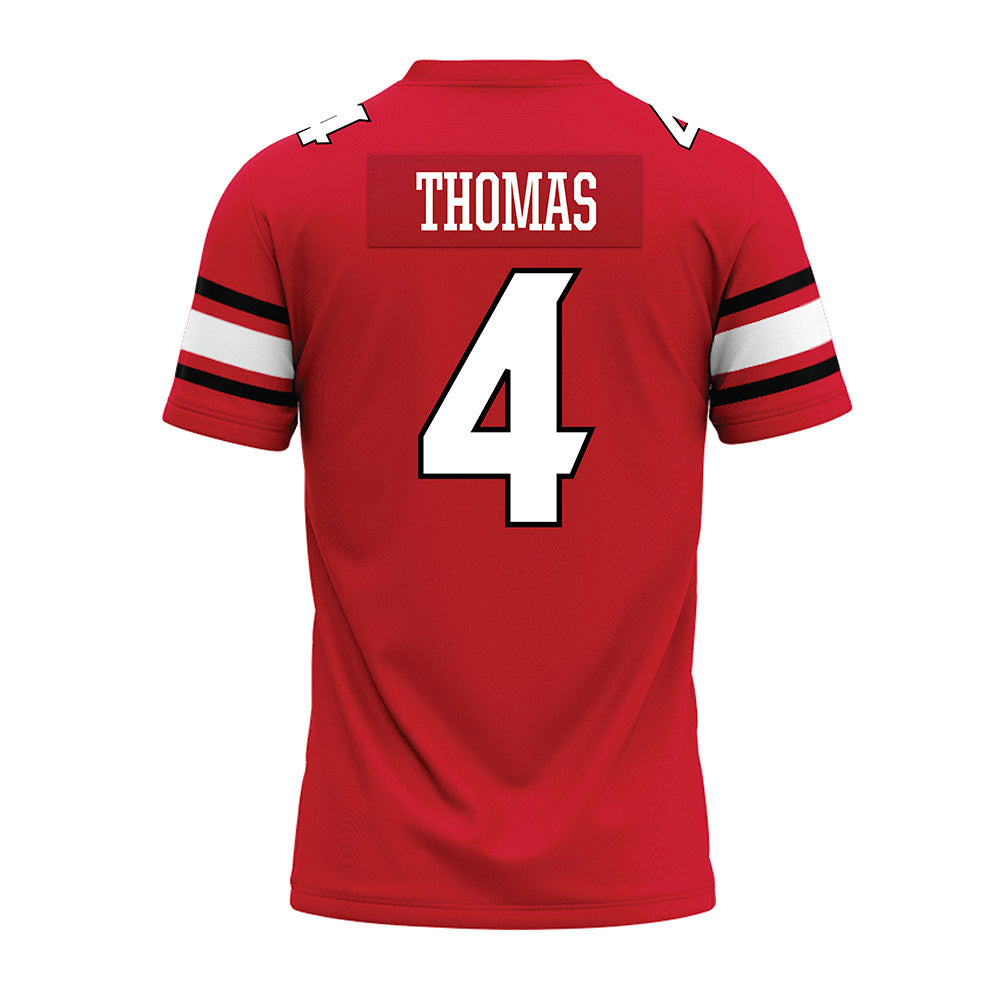 NC State - NCAA Football : Tra Thomas - Red Premium Football Jersey-1