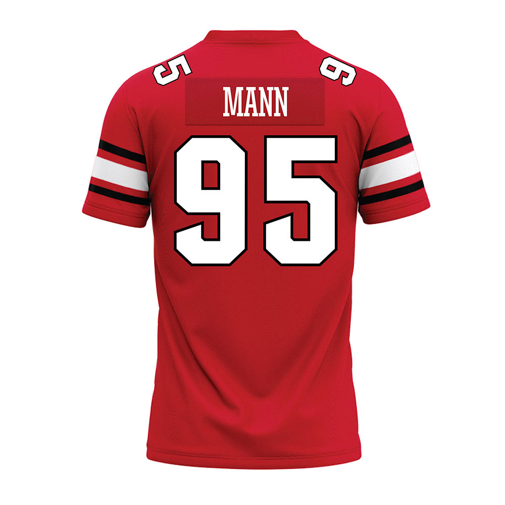 NC State - NCAA Football : Jacob Mann - Red Premium Football Jersey-1